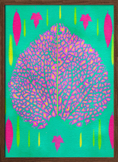 Leaves In Pink.png - Stretched Canvas, Poster or Fine Art Print I Heart Wall Art