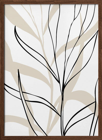 Lively Line Leaves - Stretched Canvas, Poster or Fine Art Print I Heart Wall Art