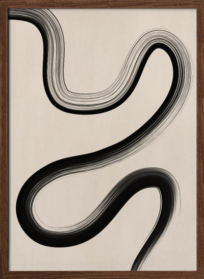 Black Brush Stroke Art - Stretched Canvas, Poster or Fine Art Print I Heart Wall Art