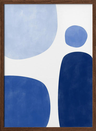 Blue Geometric Flow - Stretched Canvas, Poster or Fine Art Print I Heart Wall Art