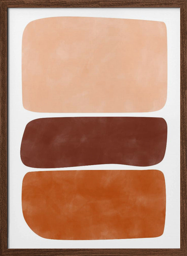 Three Stacked Earthy Toned Rectangles - Stretched Canvas, Poster or Fine Art Print I Heart Wall Art
