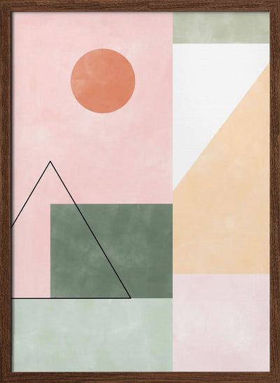 Pastel Tones With Minimalist Shapes - Stretched Canvas, Poster or Fine Art Print I Heart Wall Art