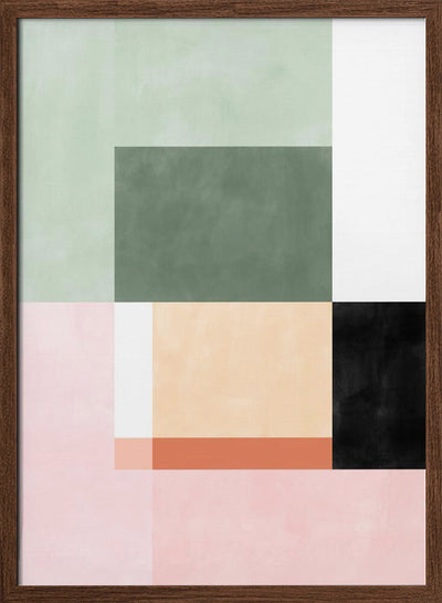 Abstract Composition With Geometric Shapes - Stretched Canvas, Poster or Fine Art Print I Heart Wall Art