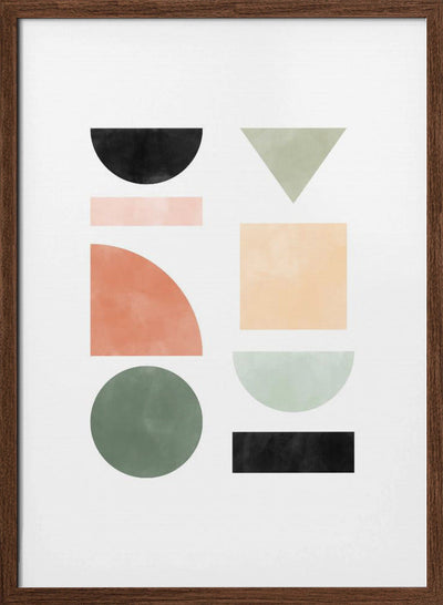 Abstract Geometric With Colorful Shapes - Stretched Canvas, Poster or Fine Art Print I Heart Wall Art