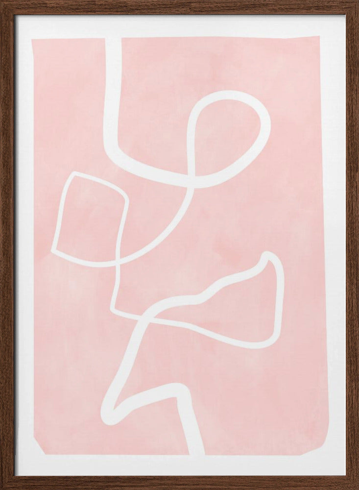 Blush Flow Lines - Stretched Canvas, Poster or Fine Art Print I Heart Wall Art