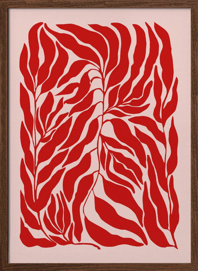 Red Leaf Harmony - Stretched Canvas, Poster or Fine Art Print I Heart Wall Art
