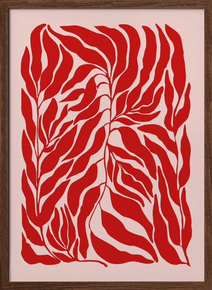 Red Leaf Harmony - Stretched Canvas, Poster or Fine Art Print I Heart Wall Art