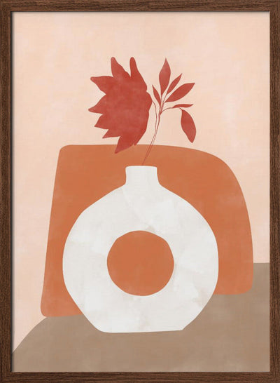 Vase and Leaves - Stretched Canvas, Poster or Fine Art Print I Heart Wall Art