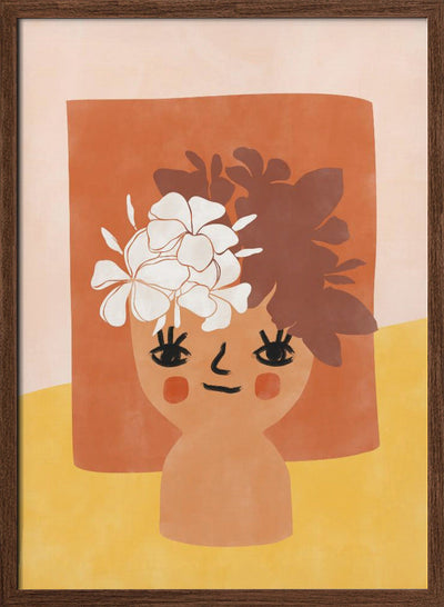 Floral Whimsy Face - Stretched Canvas, Poster or Fine Art Print I Heart Wall Art