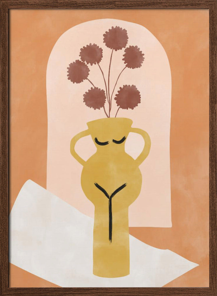 Stylized Vase Resembling A Female Form - Stretched Canvas, Poster or Fine Art Print I Heart Wall Art