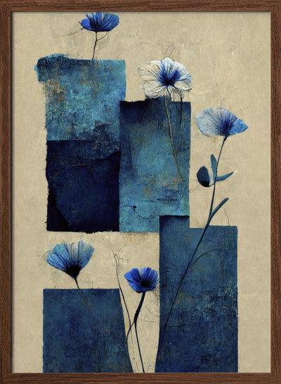 Blocks And Flowers - Stretched Canvas, Poster or Fine Art Print I Heart Wall Art