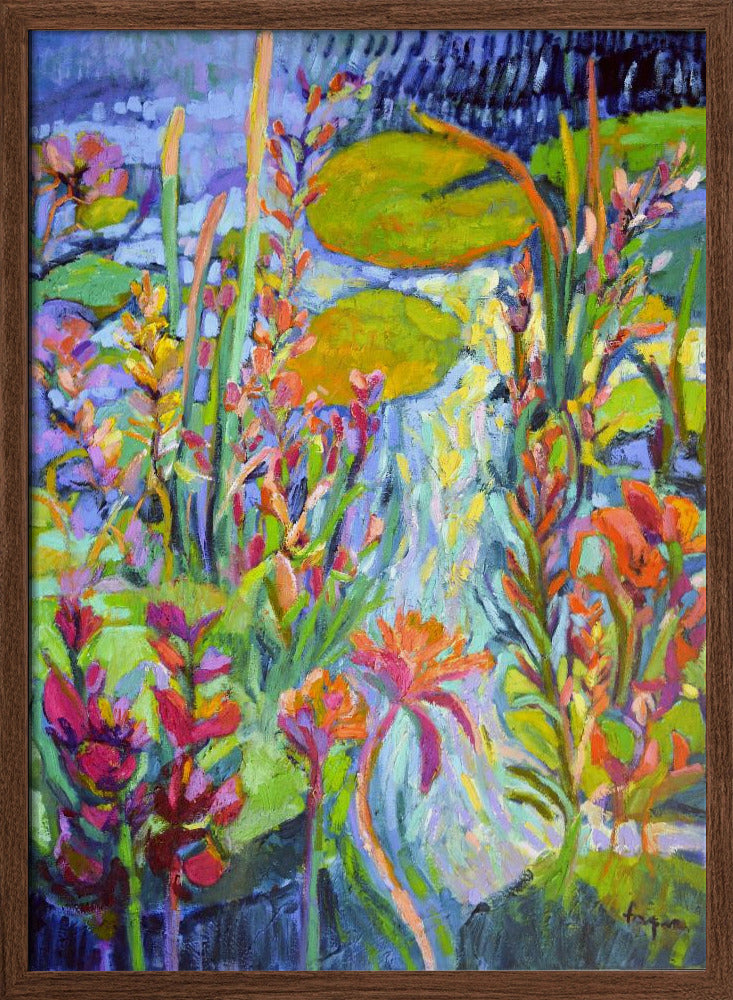 Vibrant Garden Path - Stretched Canvas, Poster or Fine Art Print I Heart Wall Art