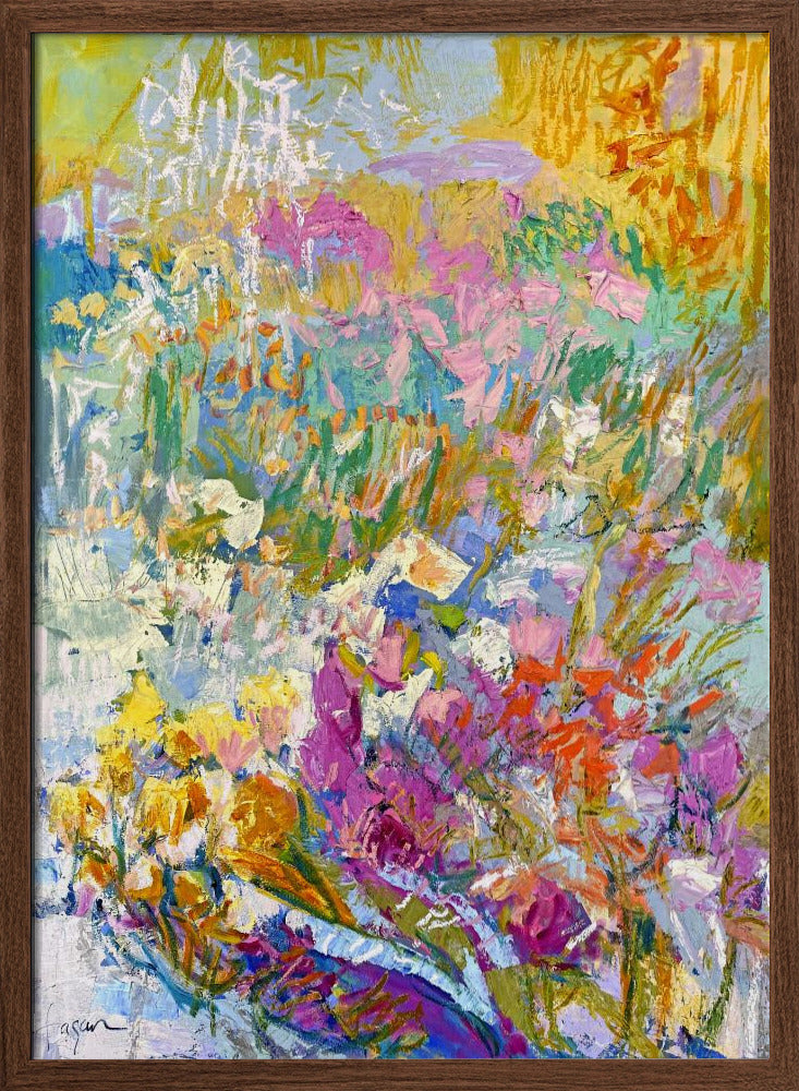 Vibrant Garden Dream - Stretched Canvas, Poster or Fine Art Print I Heart Wall Art