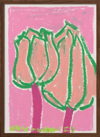 Pink Tulips - Stretched Canvas, Poster or Fine Art Print I Heart Wall Art