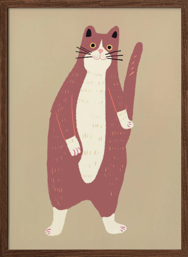 Brown and white cat - Stretched Canvas, Poster or Fine Art Print I Heart Wall Art
