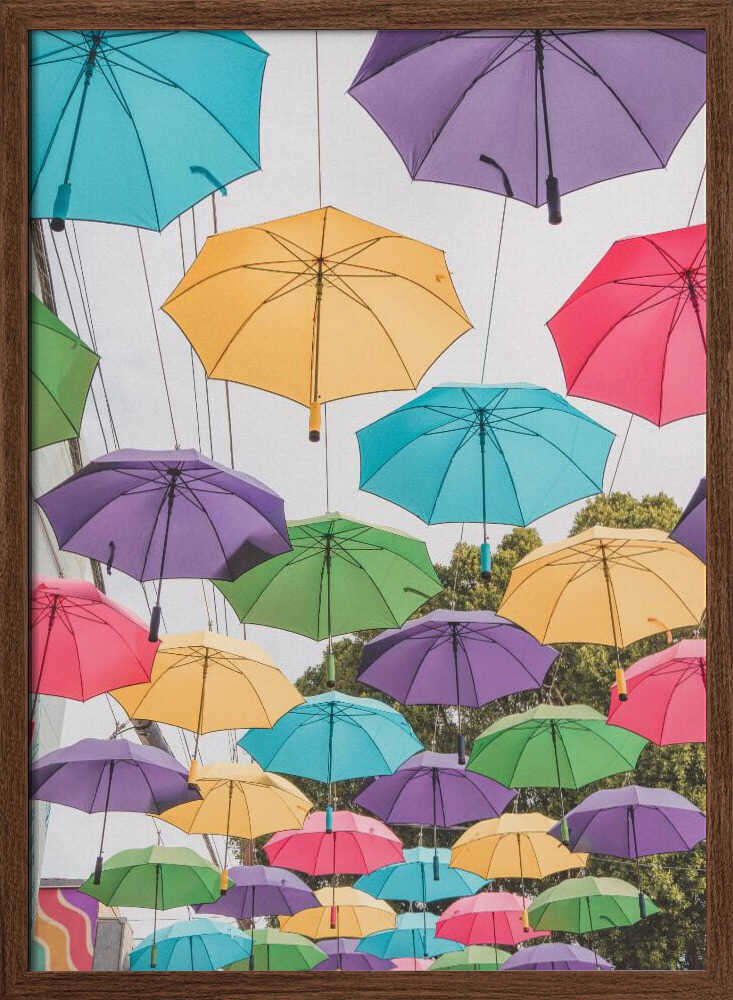 Colorful Umbrellas - Stretched Canvas, Poster or Fine Art Print I Heart Wall Art