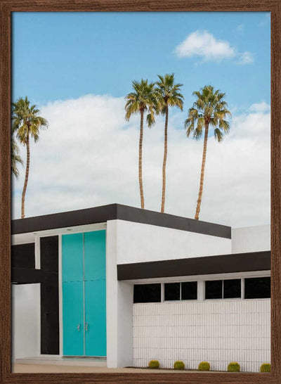Turquoise Blue Doors on a Modern Home - Stretched Canvas, Poster or Fine Art Print I Heart Wall Art