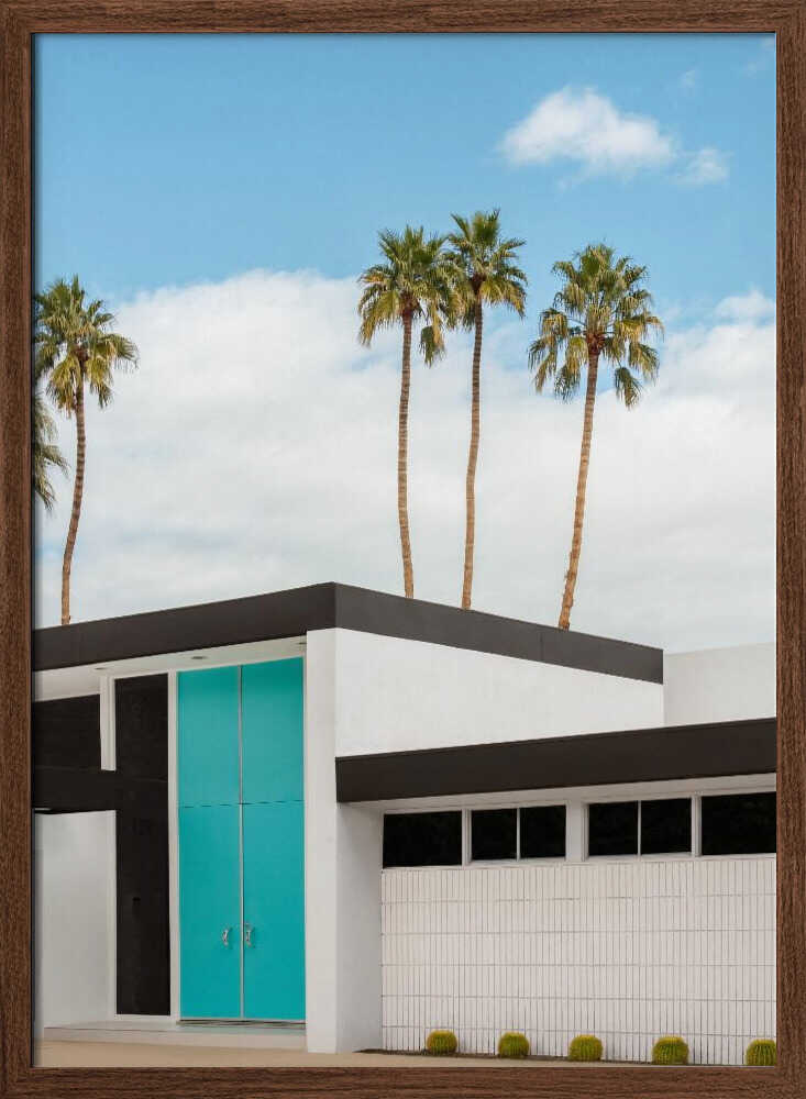 Turquoise Blue Doors on a Modern Home - Stretched Canvas, Poster or Fine Art Print I Heart Wall Art