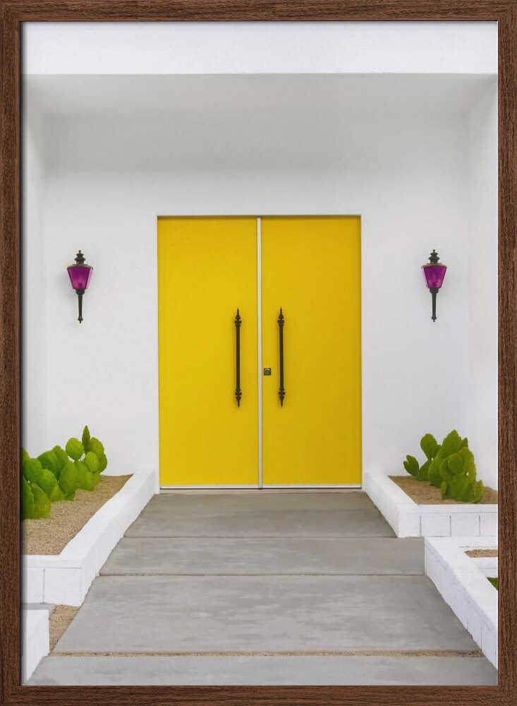Yellow Doors in Palm Springs - Stretched Canvas, Poster or Fine Art Print I Heart Wall Art