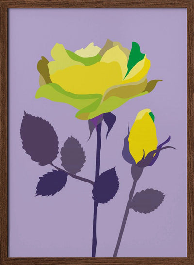 Popart Rose Ii - Stretched Canvas, Poster or Fine Art Print I Heart Wall Art