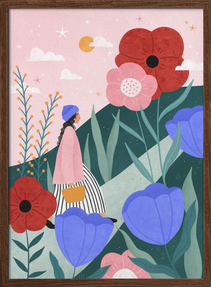 Flower Walk - Stretched Canvas, Poster or Fine Art Print I Heart Wall Art