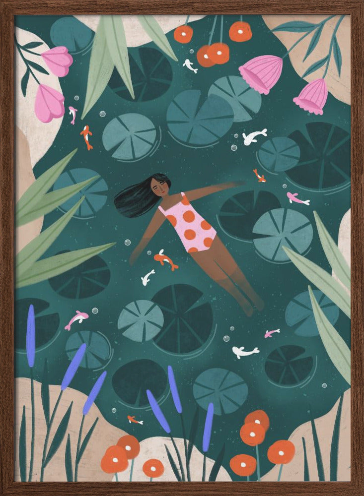 Wild Swimming - Stretched Canvas, Poster or Fine Art Print I Heart Wall Art