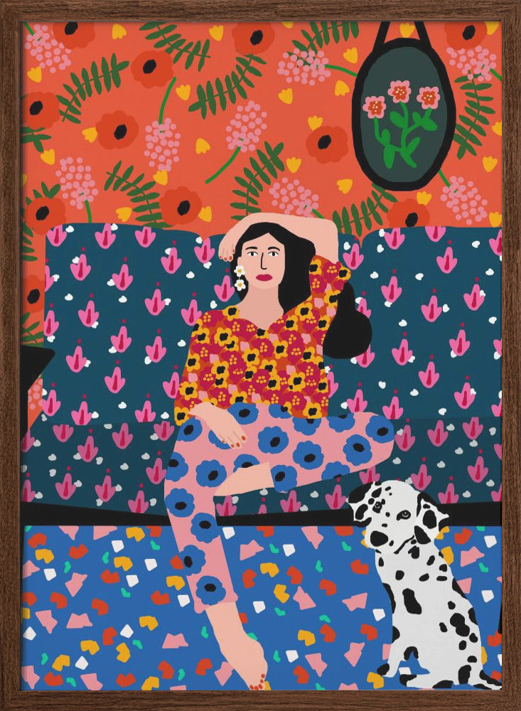 9933x14043 Din 138 Girl In the Sofa.png - Stretched Canvas, Poster or Fine Art Print I Heart Wall Art