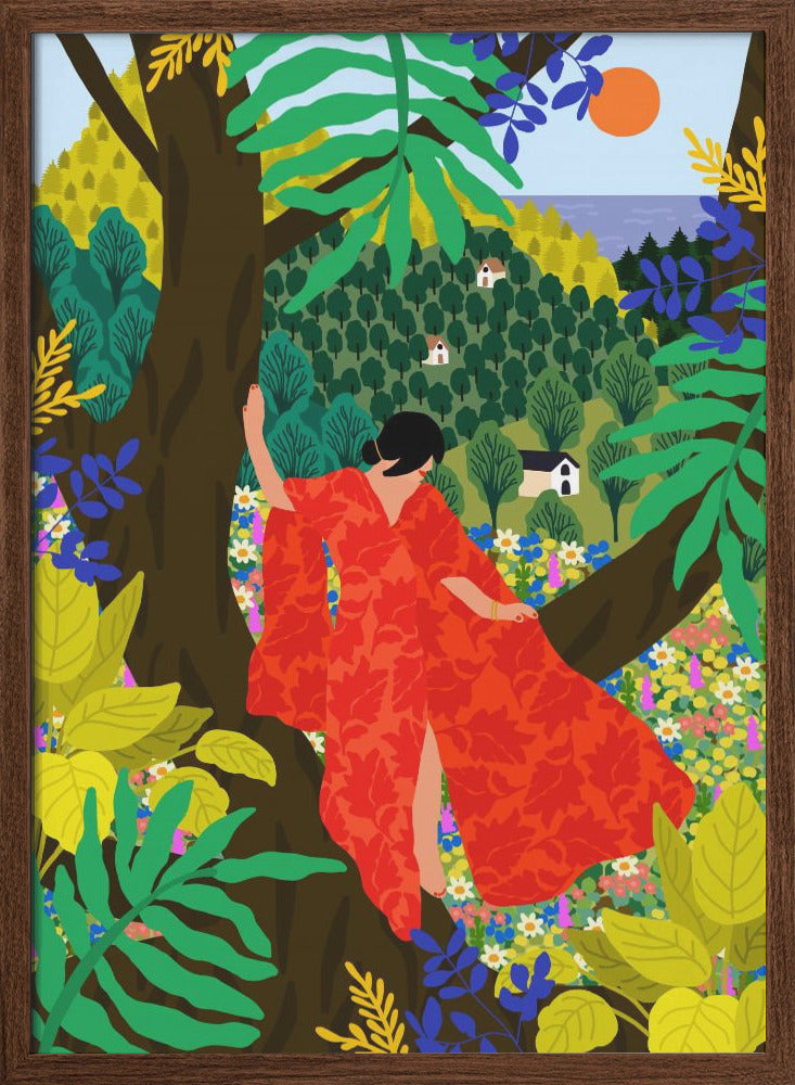 9933x14043 Din 76 Girl In a Tree - Stretched Canvas, Poster or Fine Art Print I Heart Wall Art