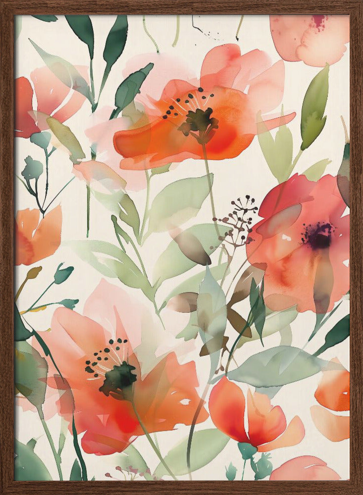 Watercolor Floral No. 10 - Stretched Canvas, Poster or Fine Art Print I Heart Wall Art