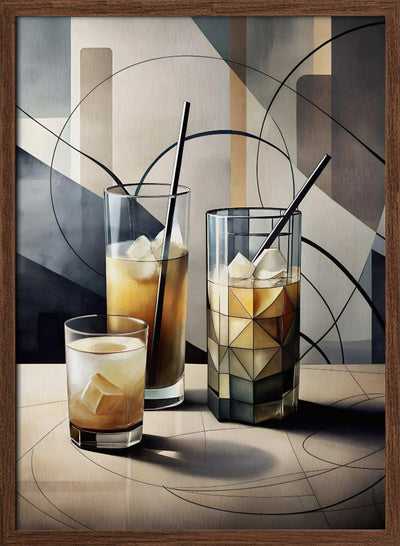 Cubist Cocktails - Stretched Canvas, Poster or Fine Art Print I Heart Wall Art