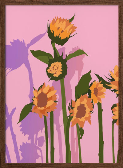 Golden Sunflowers Inside - Stretched Canvas, Poster or Fine Art Print I Heart Wall Art