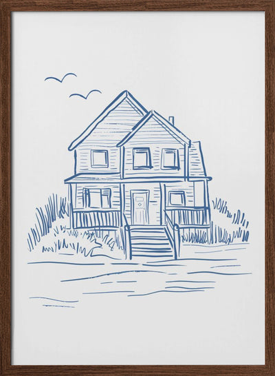 Nantucket Beachhouse - Stretched Canvas, Poster or Fine Art Print I Heart Wall Art