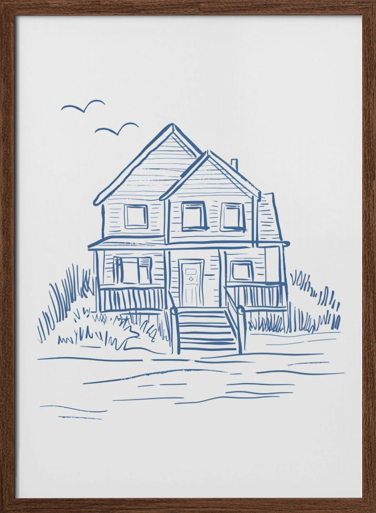 Nantucket Beachhouse - Stretched Canvas, Poster or Fine Art Print I Heart Wall Art