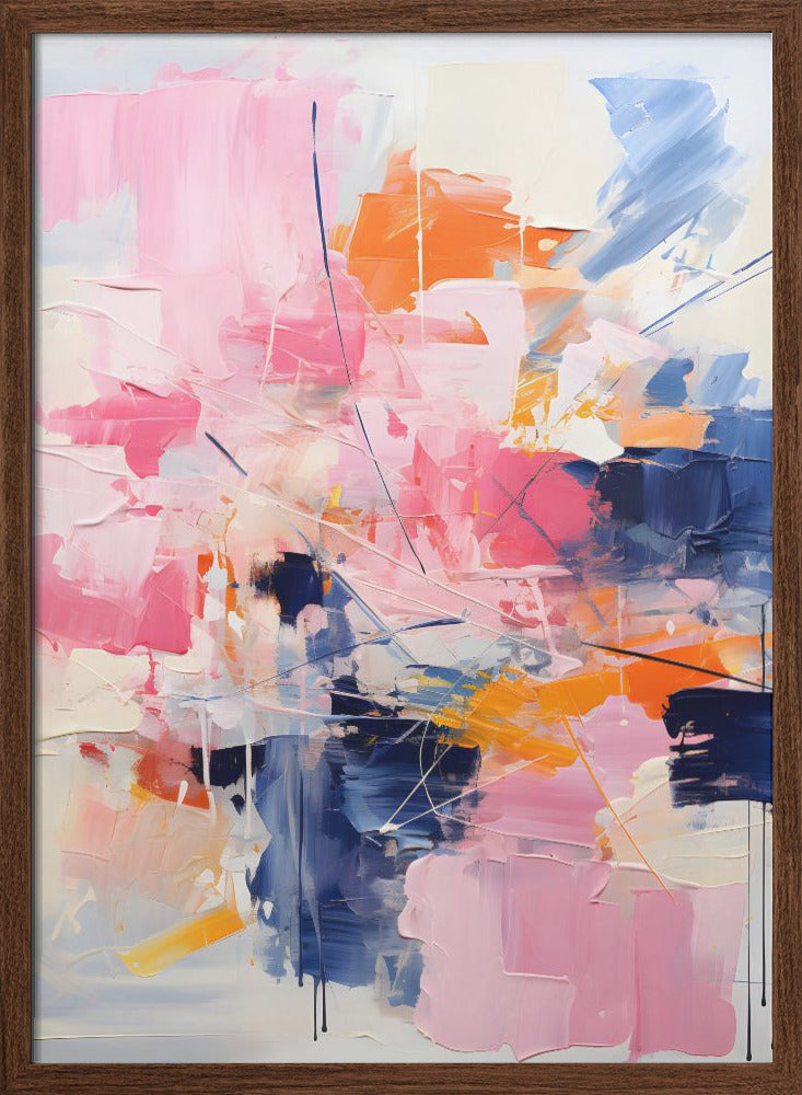 Blush Indigo Abstract Print First 4x - Stretched Canvas, Poster or Fine Art Print I Heart Wall Art