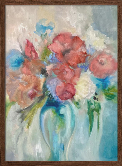 Blue Vase III - Stretched Canvas, Poster or Fine Art Print I Heart Wall Art