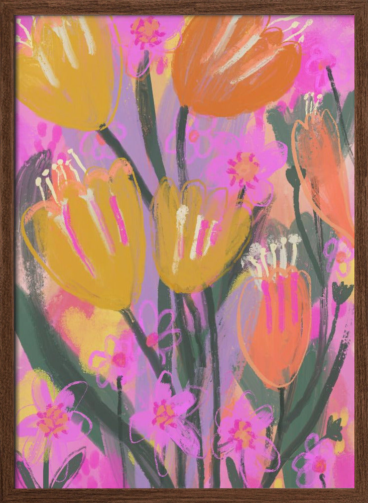 Wild Flower Field - Stretched Canvas, Poster or Fine Art Print I Heart Wall Art