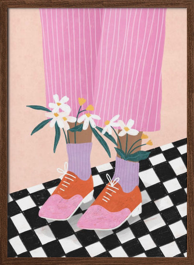 Floral Socks - Stretched Canvas, Poster or Fine Art Print I Heart Wall Art