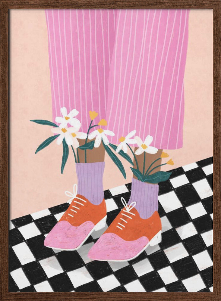 Floral Socks - Stretched Canvas, Poster or Fine Art Print I Heart Wall Art