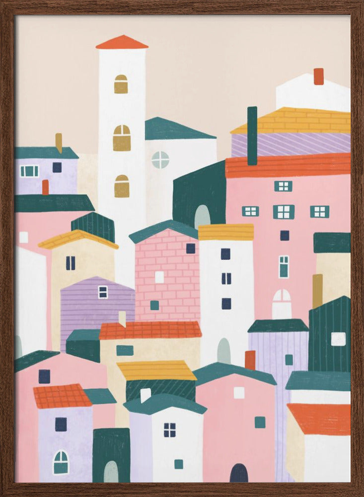 Town - Stretched Canvas, Poster or Fine Art Print I Heart Wall Art