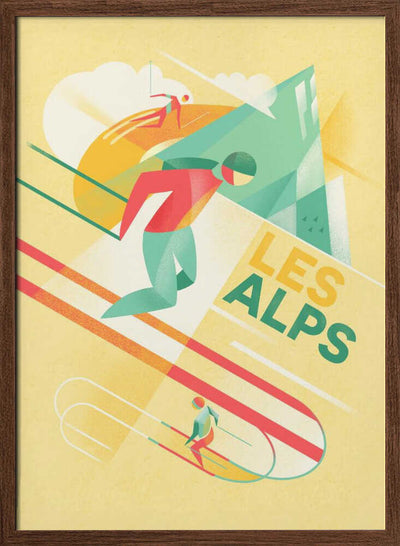 Retro Ski - Stretched Canvas, Poster or Fine Art Print