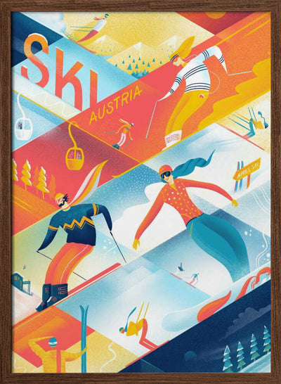 Ski the Lines - Stretched Canvas, Poster or Fine Art Print