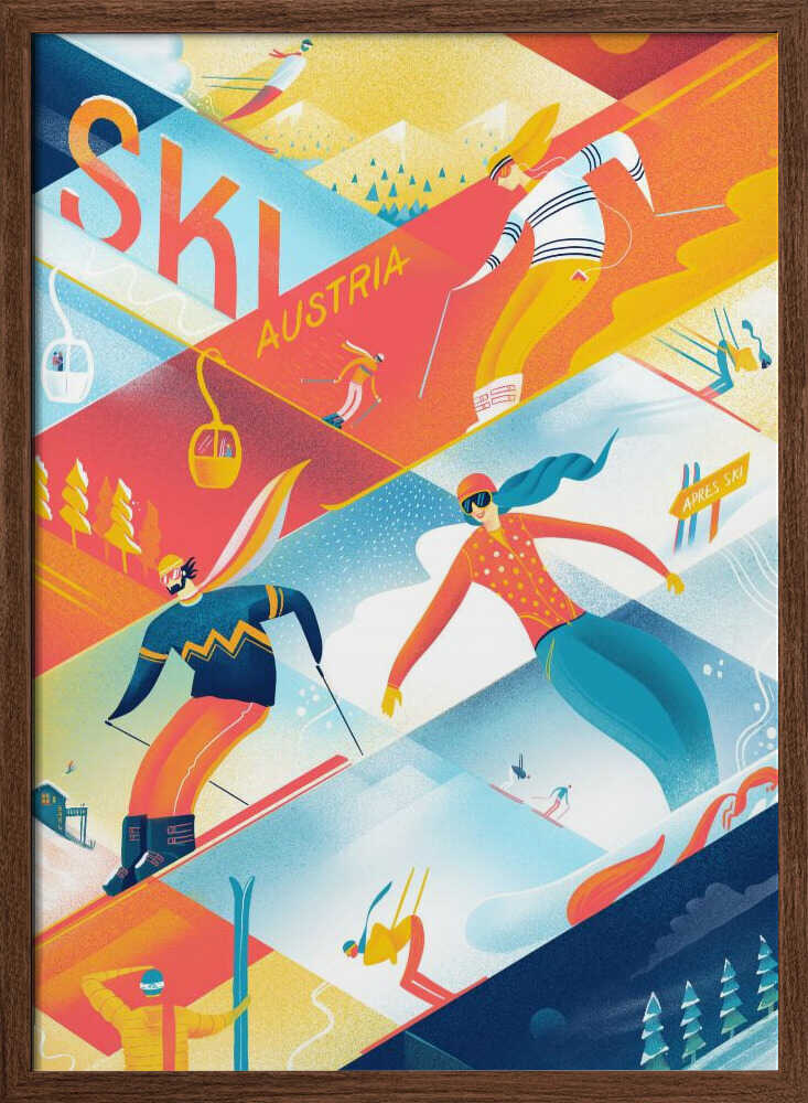 Ski the Lines - Stretched Canvas, Poster or Fine Art Print