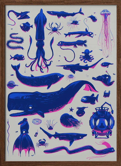 Creatures of the Deep - Stretched Canvas, Poster or Fine Art Print