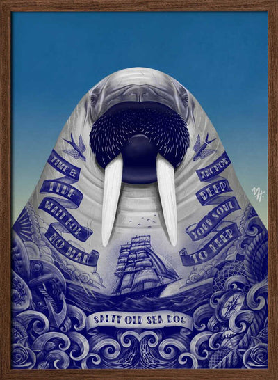 Salty Old Sea Dog - Stretched Canvas, Poster or Fine Art Print