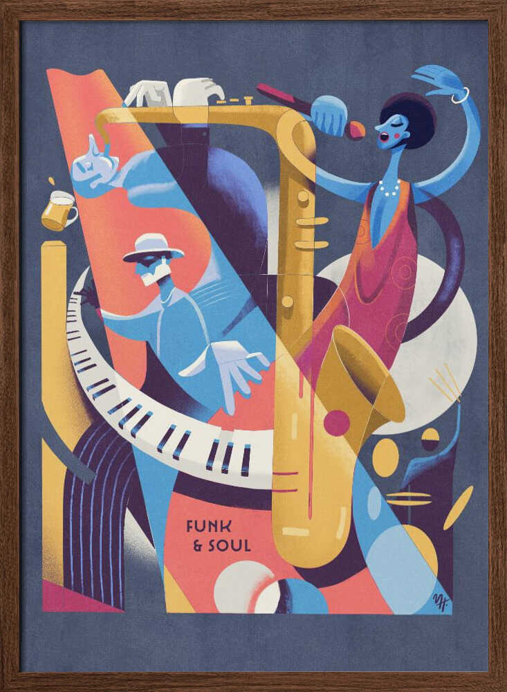 Funk &amp; Soul Geometric - Stretched Canvas, Poster or Fine Art Print