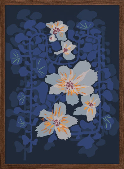 Orchids Shadow Blue Notes - Stretched Canvas, Poster or Fine Art Print I Heart Wall Art