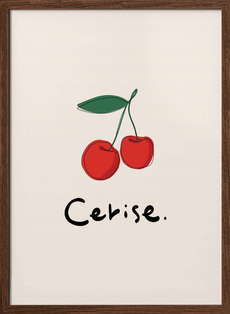 Modern French Fruits Collection &quot;Cherry / Cerise&quot; - Stretched Canvas, Poster or Fine Art Print I Heart Wall Art
