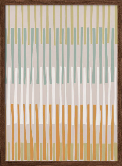 Block print geometrics stripes earthy - Stretched Canvas, Poster or Fine Art Print I Heart Wall Art