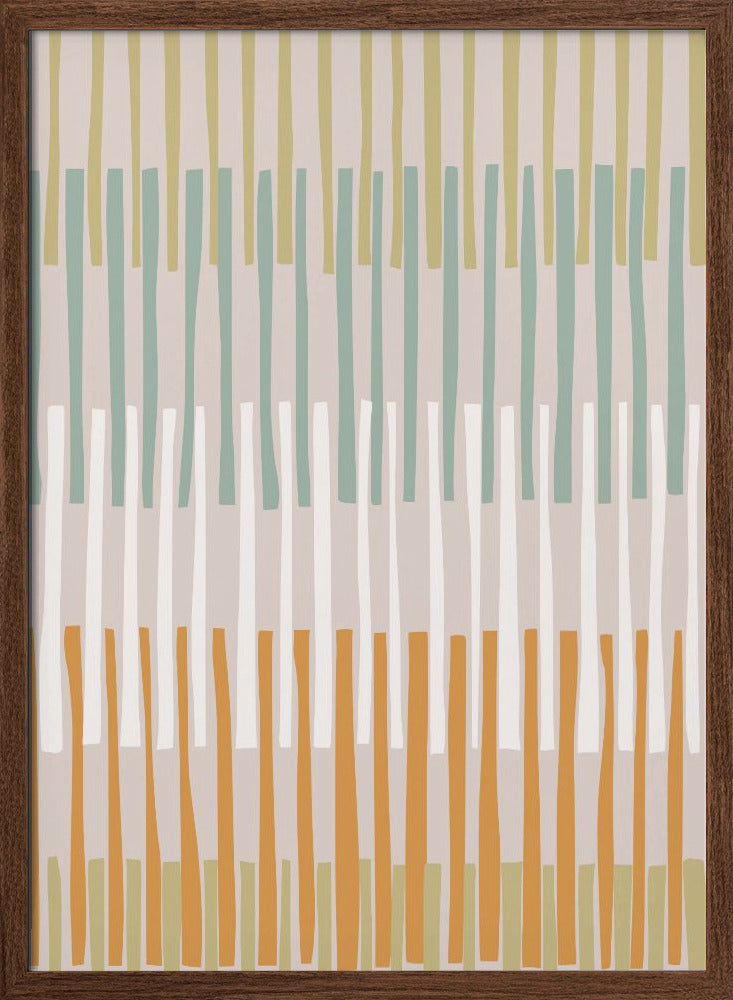 Block print geometrics stripes earthy - Stretched Canvas, Poster or Fine Art Print I Heart Wall Art