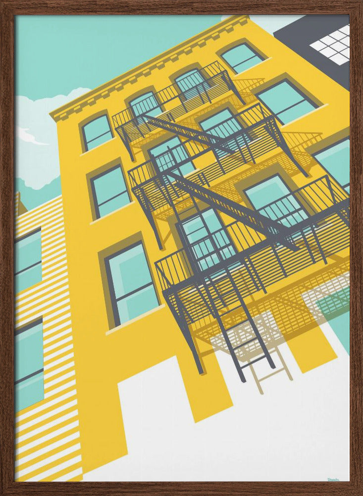 NYC Brooklyn Yellow - Stretched Canvas, Poster or Fine Art Print I Heart Wall Art